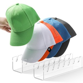 2 Pack Hat Storage Organizer for Baseball Caps,Acrylic Baseball Hat Rack for 14 Caps,Caps Holder and Display for Bedroom, Closet and Dresser