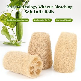 6 Stücke Luffa Schwamm Natürliche, Natürliche Luffa Peeling Biologisch abbaubare LuffSchwämme für Körperpflege, Dusche, Küche Scrubber und Luffa Seife