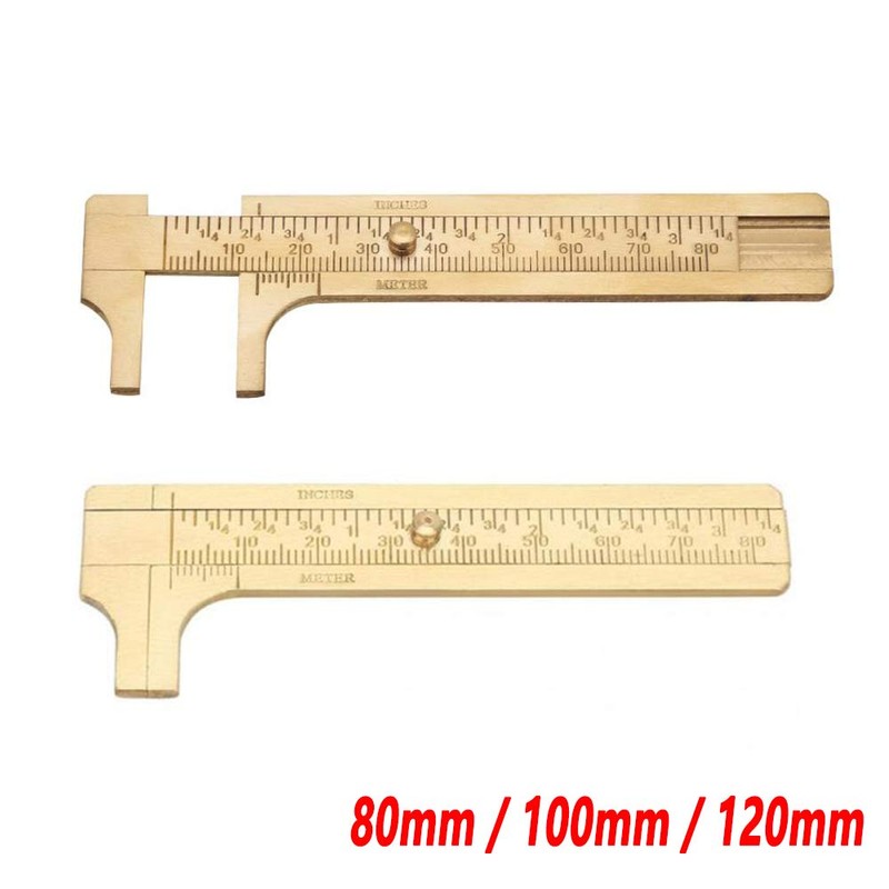 Handy Sliding Gauge Brass Vernier Caliper Ruler Measuring Tool Double