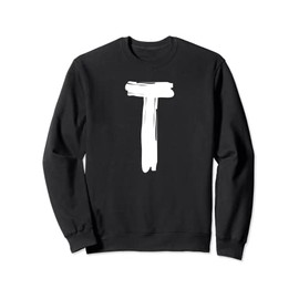 Creative Bold White Letter T - Design - Alphabet - Marker Sweatshirt