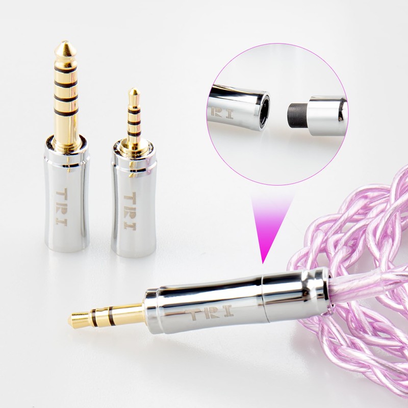 【TRI TR10】MMCX2.5 3.5 4.4 mm Oxygen Free Copper Gold Plated