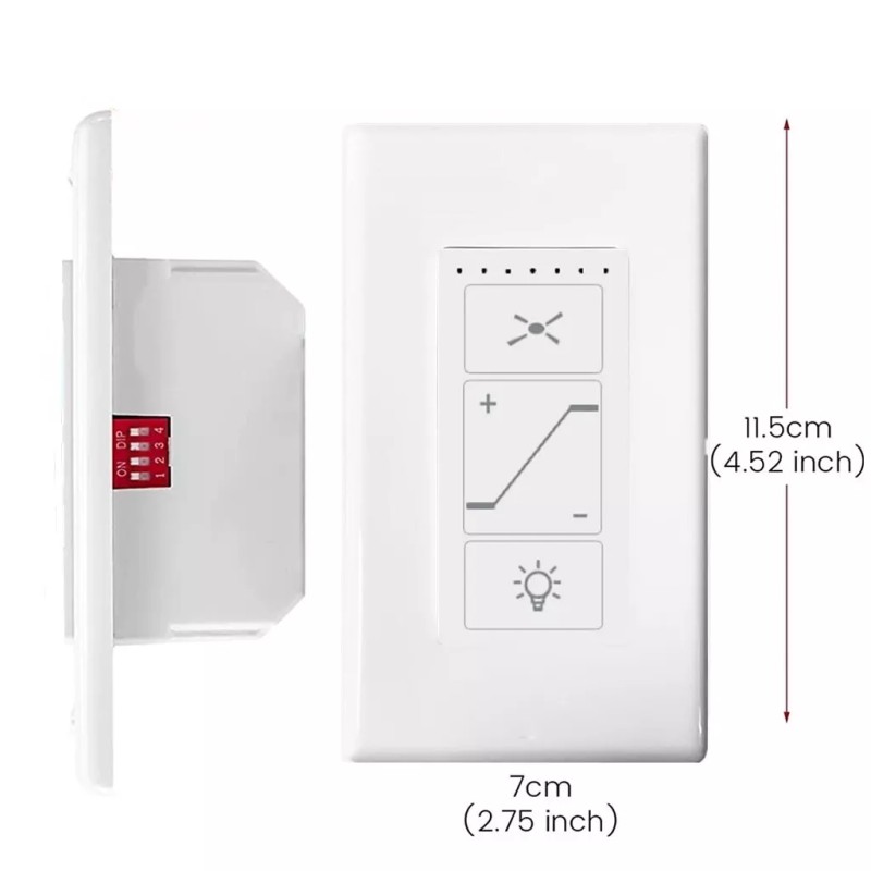 53T Ceiling Fan Wall Remote Control 4DIP Switch for Harbor