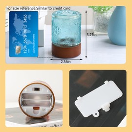 GZWANHANGMY Mini Soft Warm Light Lamp Battery Operated Portable Night Light with Timer, Small Glass Vintage Dim Sleep Nightlights, Battery Powered Wireless Night Lights for Adults (1), Blue, M2-1-6