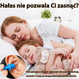 Professional Swimming Ear Plugs Set, Reusable Silicone, Blue and Black, Waterproof Noise Reduction for Swimming, Sleeping, Study, 6 Pairs with Storage Case