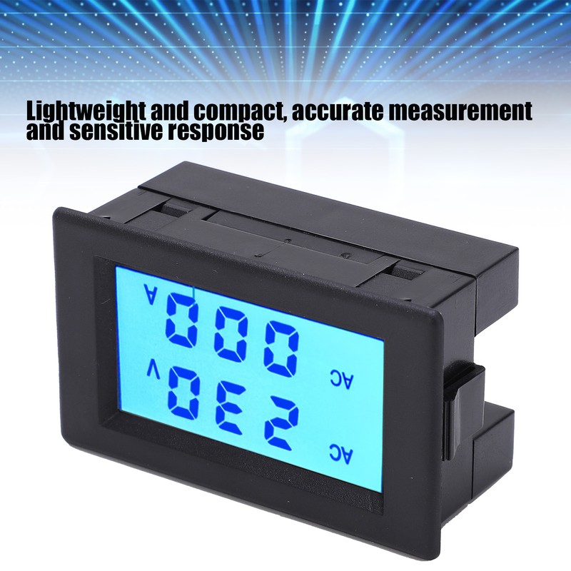 QH4835A LCD Dual Display Current Voltage Meter Electrical Digital Ammeter