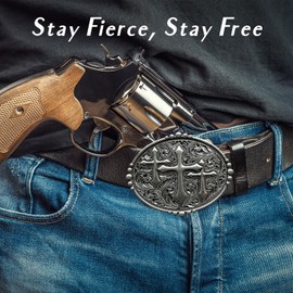 LKKLUYIC Religious Cross Western Belt Buckles for Men Cowboy Belt Buckle Cowgirl Faith Belt Buckles