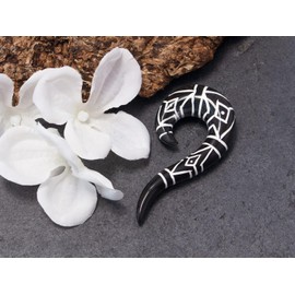 Fly Style Piercing Ear Expander Made of Horn and Bone - Expander Spiral Expander Spiral Expander Expander Expander Stretcher Stretcher Expander Size 10 mm