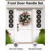Tinewa Camelot Black Front Door Handle and Deadbolt Set, Front