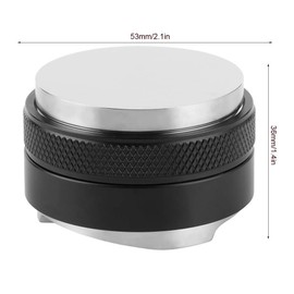 51 mm Espresso Masher Coffee Distributor, Stainless Steel Two-Head Espresso Coffee Manipulation Distributor with Adjustable Depth, Business Gift (51 mm - Black)