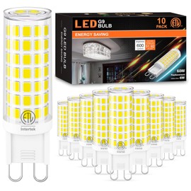 10 Pack G9 LED Bulb 6W (60W Halogen Replacement) 6000K Daylight T4 Chandelier Light Bulbs, Hansnag G9 Bi Pin Ceramic Base 600LM, AC120V 360°Beam Angle for Home Lighting, Non-Dimmable