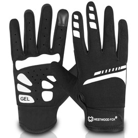 WESTWOOD FOX Cycling Gloves for Men and Women Full Finger Non-Slip Breathable Touchscreen Mountain Bike Gloves for MTB Riding BMX ATV Road Racing Cycling Climbing