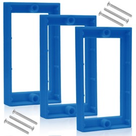 Wawory 1/4" Single Gang Electrical Box Extenders - UL Listed Outlet Switch Extenders with Plastic Housing, Blue Surface-Mount Spacers (3 Pack) for Switches & Receptacles