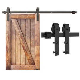 CCJH 2.5FT Mini Sliding Barn Door Hardware Kit Closet Cabinet 30" Track System Carbon Steel Basic Roller Hanger for Single 15" Wide Door Panel