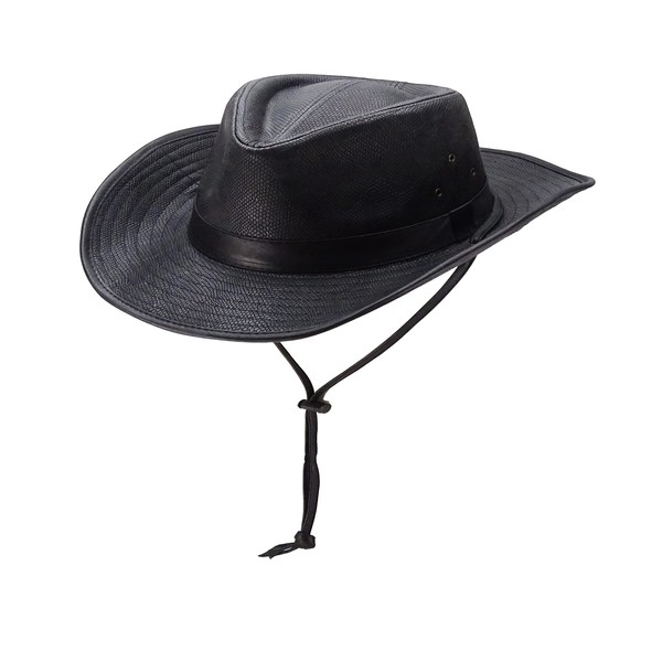 Silver Canyon Men’s Teton Faux Leather Outback Hiking Black Western