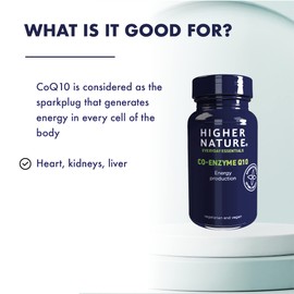 Higher Nature - Co-Enzyme Q10 30mg - Supports Energy Production - for Those Struggling with Fatigue Or Low Energy - Vegetarian & Vegan - 90 Tablet