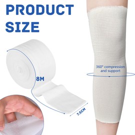 Tubular Elastic Bandage Size D Stockinette Tubing Reusable Elastic Bandage Sleeve Compression Wraps for Arms Lower Legs 3" x 8.74 yd