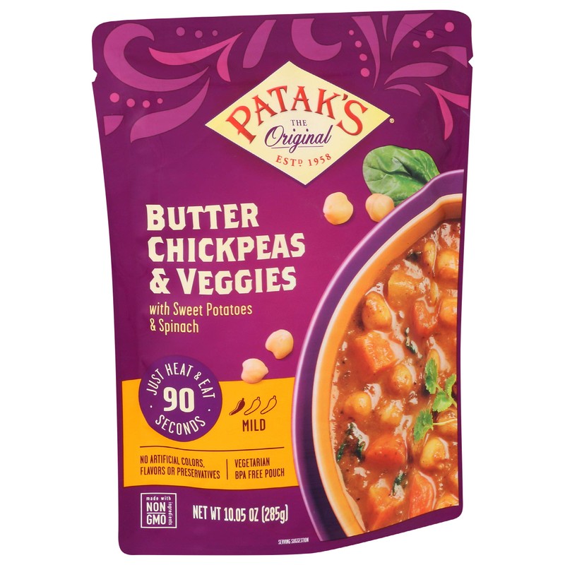 Patak's Butter Chickpeas and Veggie Ready To Heat Curry, 10.05