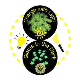 Dr Clever Brightest Glow Stars | 100 | Sticky Pads | Ideal Wall Art Decorations | Party Bags | for Children 3