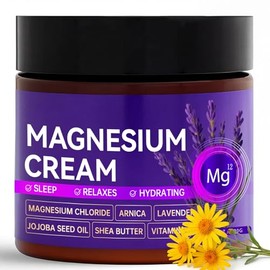 Crema de magnesio para el sueño y alivio muscular, loción nocturna de magnesio con árnica y lavanda para calmar pies, piernas y rodillas, ingredientes