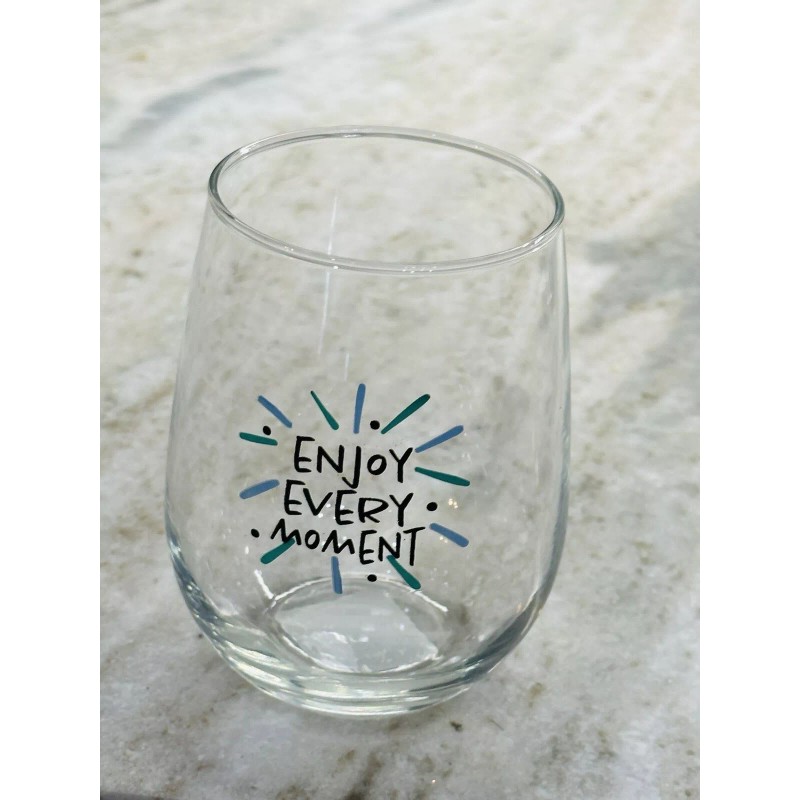 Cristar “Enjoy Every Moment ”. 16.8 oz Inspirational Seamless Bear/Wine