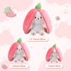 MIAODAM Bunny Stuffed Animal Reversible Cuddle Bunny Stuffed,Christmas Strawberry Bunny