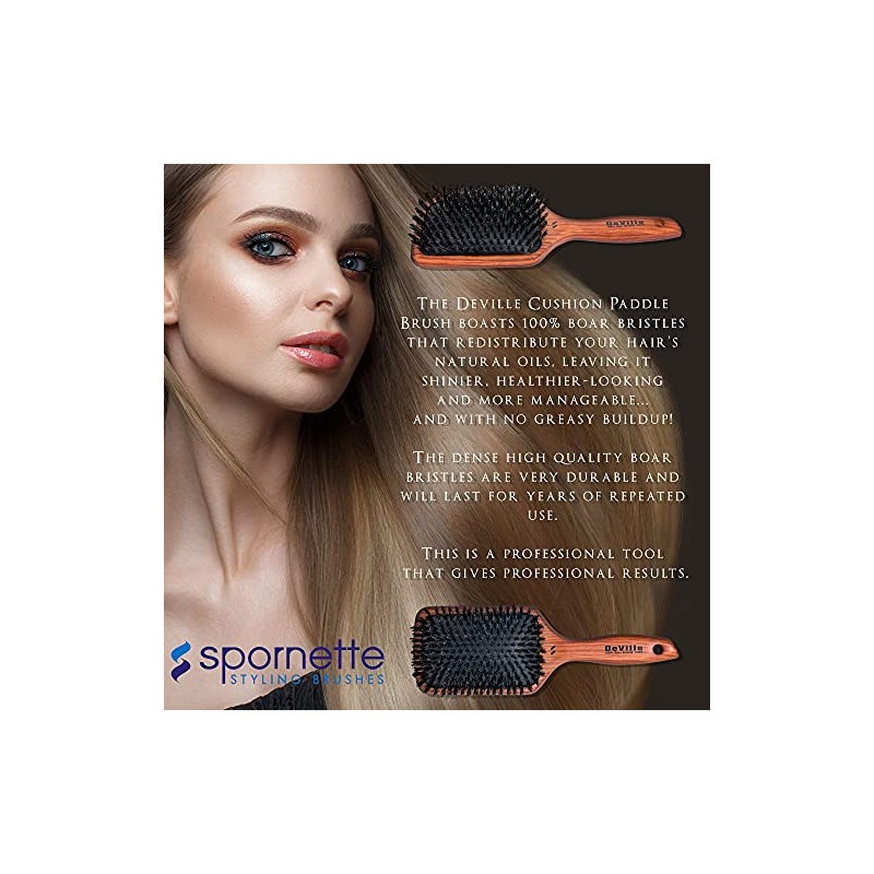 Spornette Deville Cushion Paddle Brush - Cepillo de cerdas de