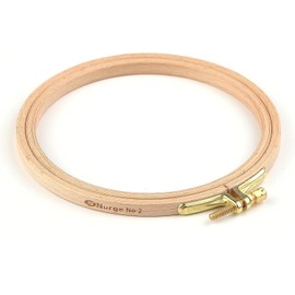 Nurge 5Inch, 6Inch and 7 Inch (1 Piece of Each Size) Premium Beech Wood Gold Clasp Embroidery Hoop 8mm/0.3" Thickness (3 Pcs Bundle Set 5/6/7")