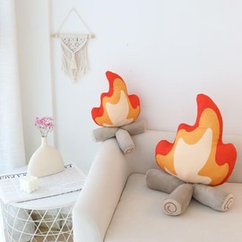 Funny Campfire Plush Toy Cartoon Fire Doll Campfire Plush Toy, Simulated Fake Campfire Cushion Soft Filled Cartoon Fire Doll Campfire (40 x 45 cm)