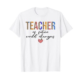 Teacher Of future world changers Leopard boho style T-Shirt