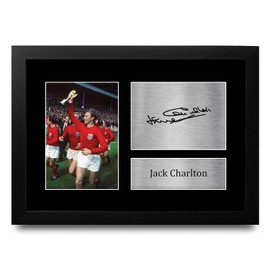 HWC Trading FR A4 Jack Charlton England Gifts Printed Signed Autograph Picture for Football Fans and Supporters - A4 Framed