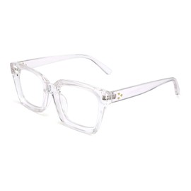 FEISEDY Blue Light Filter Glasses Men Women Rectangular Blue Light Blocking Computer Glasses Gaming Glasses with Thick Frame B2661, transparent
