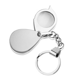 Pocket Magnifying Glass 20x, Small Folding Magnifying Glass With Keyring Portable Elderly Eye Loop Mini Pocket Magnifier Pocket Magnifier for Reading Science, Jewelry Rocks Coins Watches Antiques