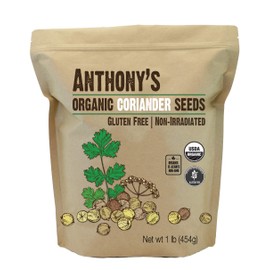 Anthony's Semillas de cilantro orgánico, 1 lb, sin gluten, sin OMG, no irradiadas, aptas para keto