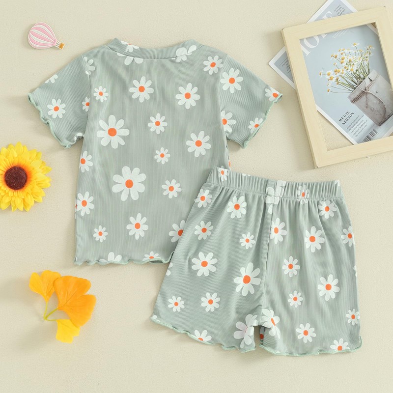 Newborn Baby Girls Summer Shorts Clothes Sets Toddler Infant Floral