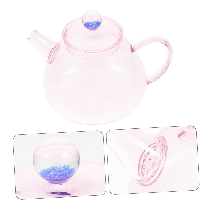 SHOWERORO 250ml Small Glass Tea Kettle Tea Pot with Lid
