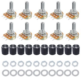 Rotary Potentiometer Joystick 10 K Potentiometer Set Linear Taper Potentiometer Rotary Potentiometer with Nuts and Washers Rotary Encoder 10 Pieces Lewttyer