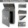 Mailbox with Combination Key Box, Wall Mounted Metal Mailbox, Outdoor