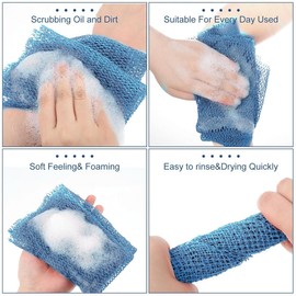 LAJUP 3 Stück Afrikanischer Netzschwamm, African Peeling Netz Sponge, Badeschwamm Waschnetz, langer Nylon Rückenwaschlappen, Handtuch für alle Haut, tägliches Rücken-Körperpeeling