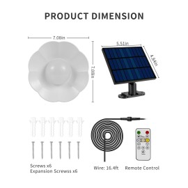 Cerbiut Solar Pendant Light Outdoor Indoor Dusk to Dawn Garden Barn Gazebo Shed Lamp