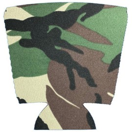Blank Neoprene Party Cup Coolie (4 Pack, Green Camo)