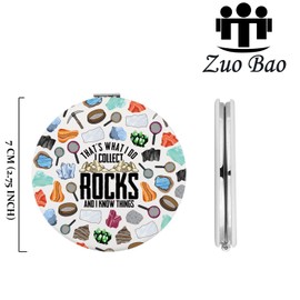 Zuo Bao Funny Geologist Gifts That's What I Do I Collect Rocks and I Know Things Makeup Mirror Geology Rock Mirror (Collect Rocks)