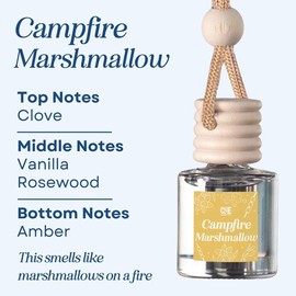 Scented Car Air Freshener - Long Lasting Car Diffuser - Last 60+ Days:_Campfire Marshmallow