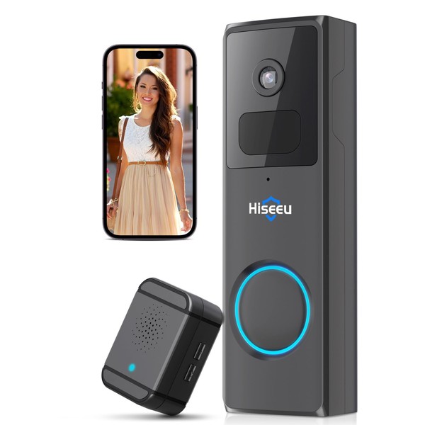 Hiseeu 【Cloud Storage】 1080P HD Video Doorbell Wireless WiFi Camera