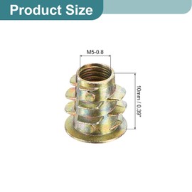 sourcing map 150Pcs Threaded Inserts, M5-0.8x10 Zinc Alloy Hex-Flanged Nut Threaded Inserts, Hex Socket Drive Nut Threaded Inserts Bolt Fastener Connector for Wood, Furniture Nuts