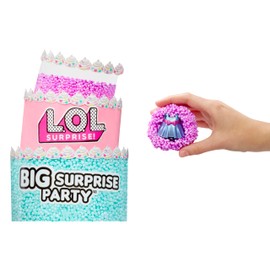LOL Surprise Big Party With 4 Collectible Dolls, 40+ Surprises, 100 Value, 6 Unboxing Experiences, Fashions, Sand, Gel Crush, Shell Smash, Fluff, Party Confetti, Crunch Beads, Gift for Girls