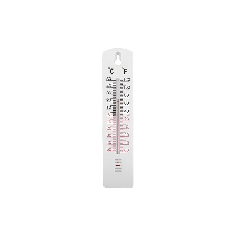 1x White Plastic Indoor Thermometer - Home Outdoor Greenhouse Wall-Mounted