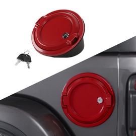 SQQP - Tapa de depósito de gasolina para puerta de combustible JL para Jeep Wrangler JL JLU 2/4 puertas, accesorios exteriores de aluminio para puerta de combustible (rojo)