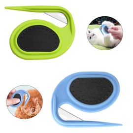 JLEivvi 2 PCS Pet Grooming Tool Professional Dematting Comb Dog Detangler Brush Hair Grooming Tool Dog Undercoat Rake Grooming Rake for Grooming - Cuts Through Matts & Tangles with Ease(Blue、Green）