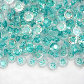 Flatback Rhinestones For Bedazzling Crafting Nails SS20 5mm 1200 Pieces Transparent Resin Rhinestone Round Gems for DIY Bags Clothes Shoes Nail Art Glitter Stone Peacock Blue