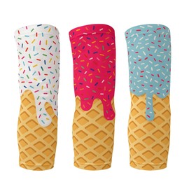 Prospect Sports Ice Cream Baseball Arm Sleeve – 2 Pack Youth & Adult Compression Sleeves – Pink, Blue, White – Stylish Sports Accessory for Baseball Drip (Blue, Youth)